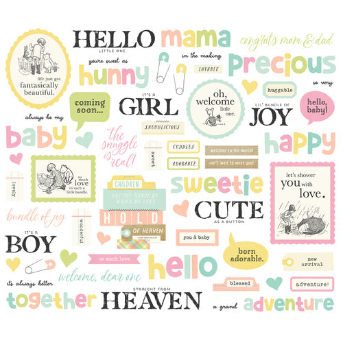 Simple Stories - Classic Pooh Baby Sentiment Bits & Pieces