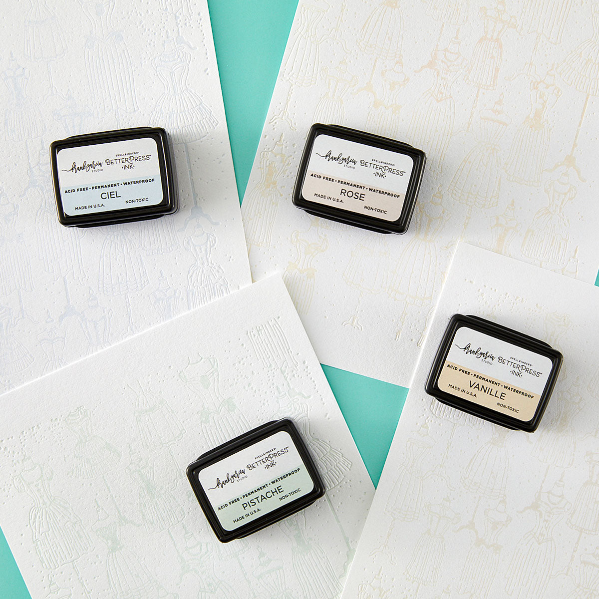 Spellbinders - BetterPress Ink Mini Set Blushing Macarons (4pcs)