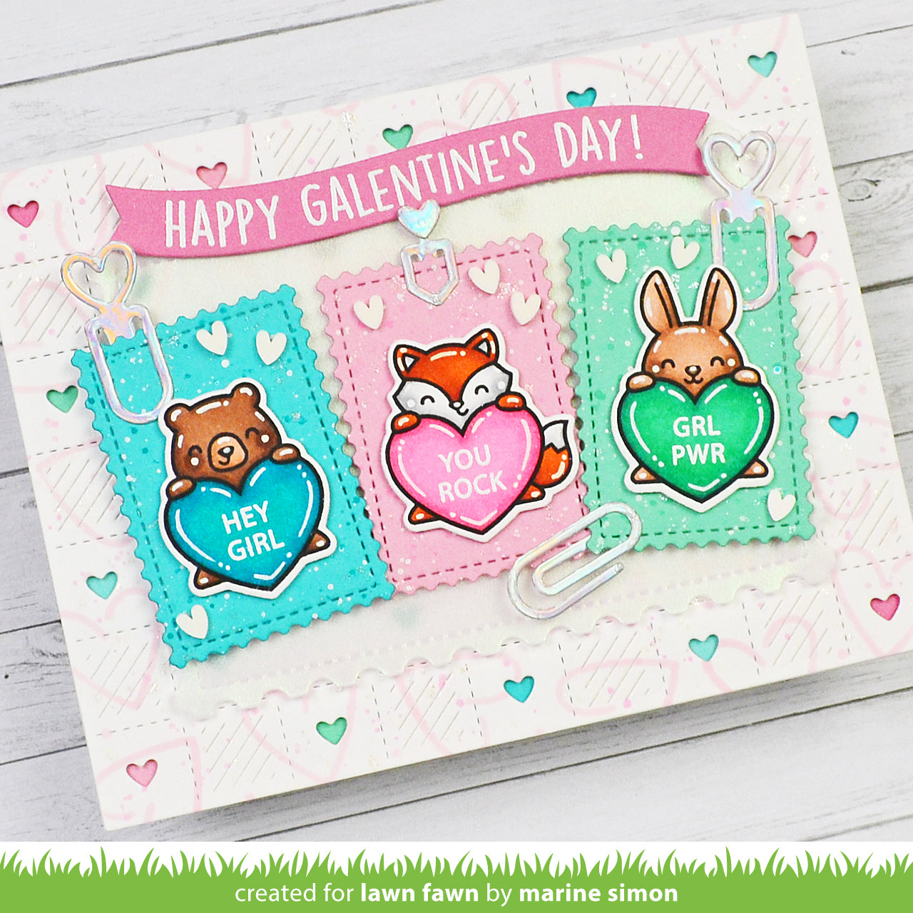 Lawn Fawn - Checkered Hearts Backdrop: Landscape