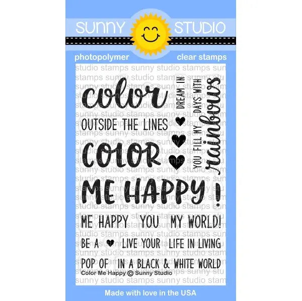 Sunny Studio - Color Me Happy Stamps & Word Die