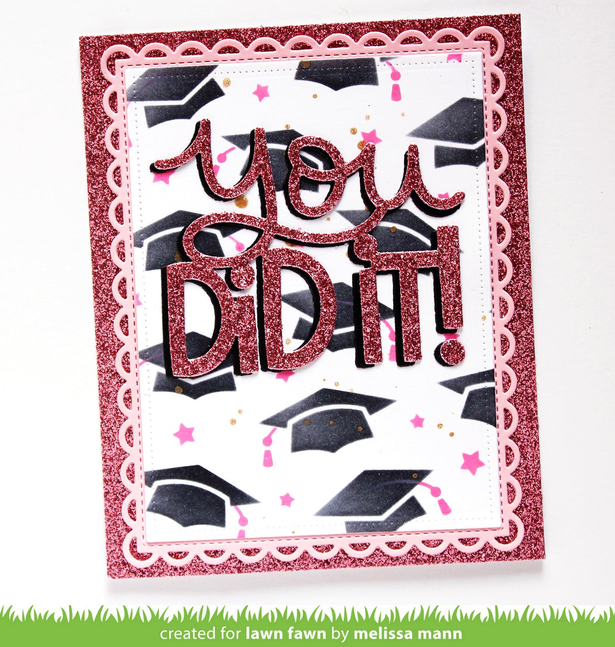 Lawn Fawn - Graduation Caps Background Stencils (2pcs)
