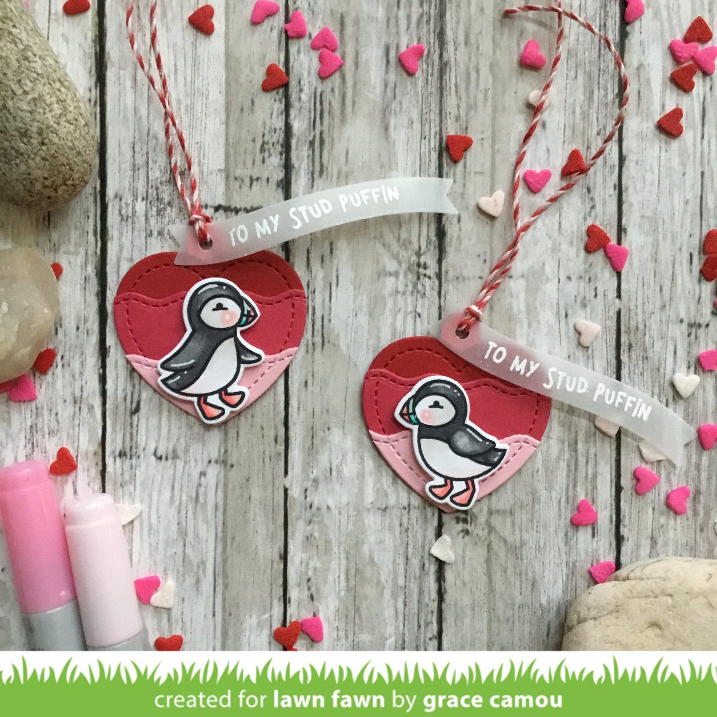 Lawn Fawn - Heart Shaker Gift Tag