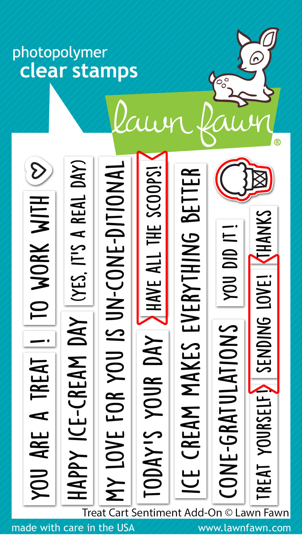 Lawn Fawn - Treat Cart Sentiment Add-On Lawn Cuts