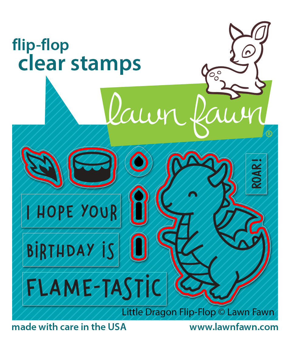 Lawn Fawn - Little Dragon Flip Flop Lawn Cuts