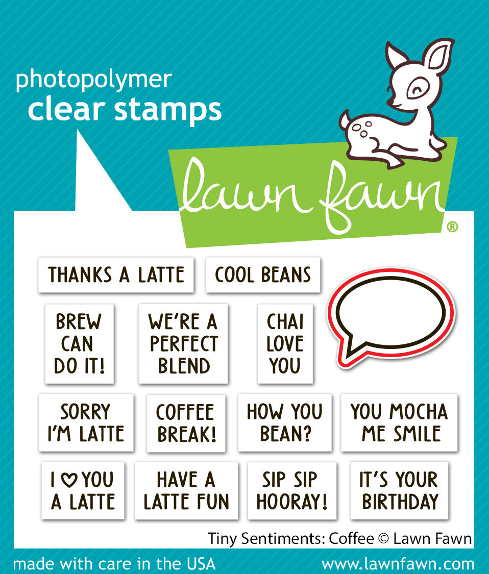 Lawn Fawn - Tiny Sentiments: Coffee Lawn Cuts