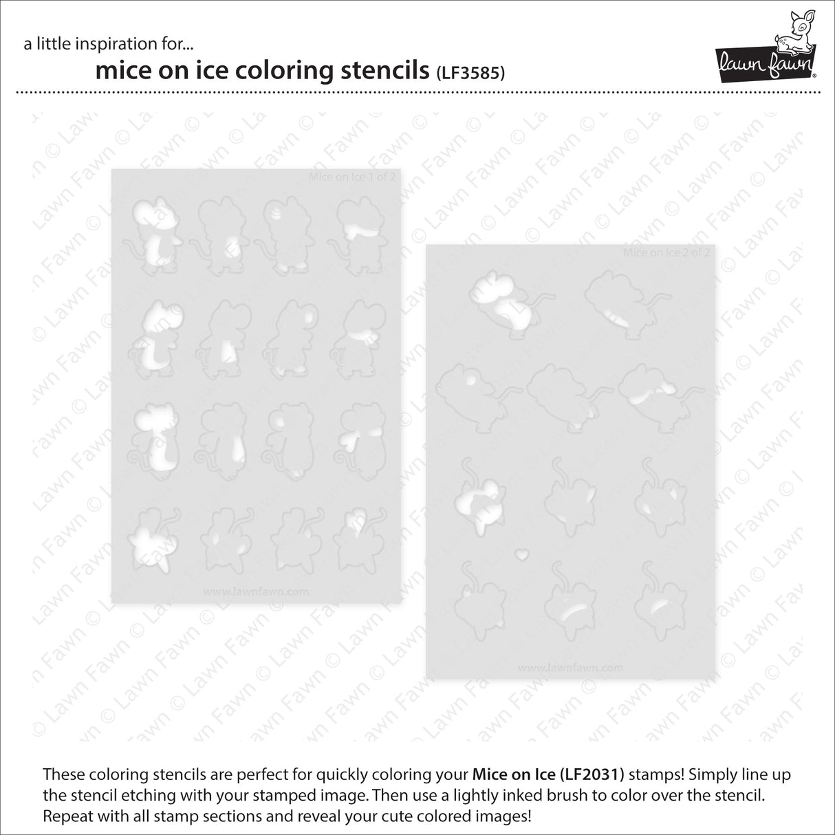 Lawn Fawn - Mice On Ice Coloring Stencils