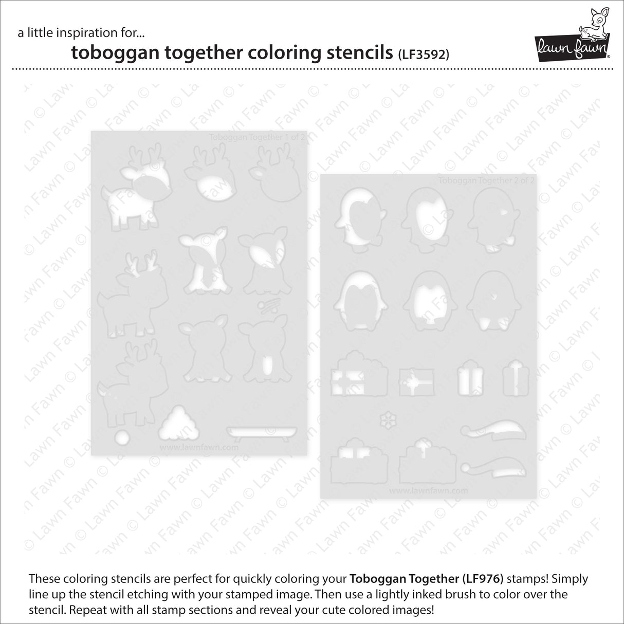 Lawn Fawn - Toboggan Together Coloring Stencils