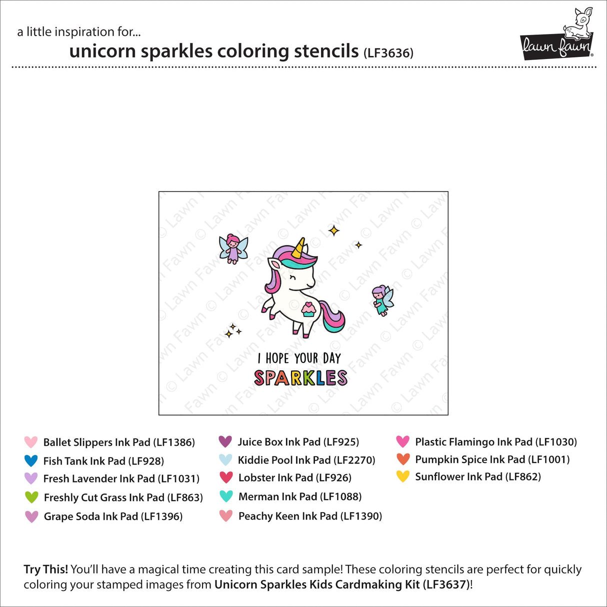 Lawn Fawn - Unicorn Sparkles Coloring Stencils
