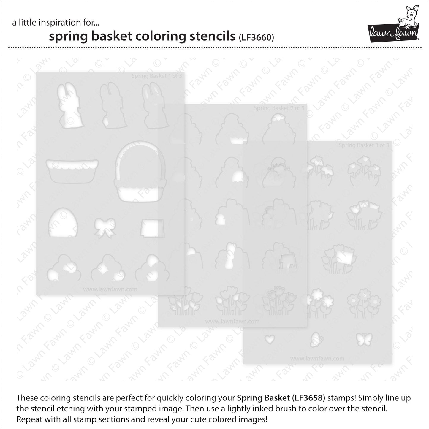 Lawn Fawn - Spring Basket Coloring Stencils