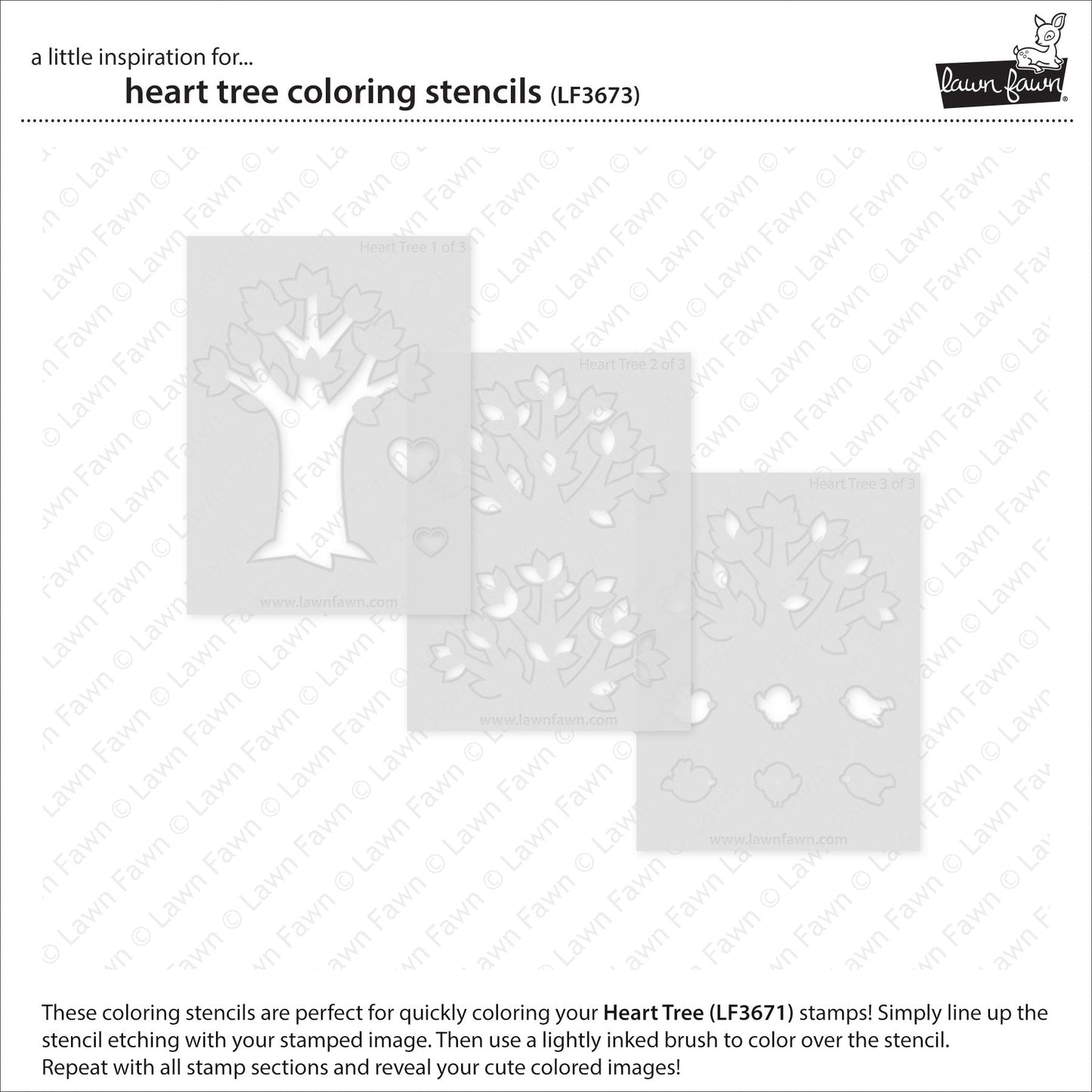 Lawn Fawn - Heart Tree Coloring Stencils