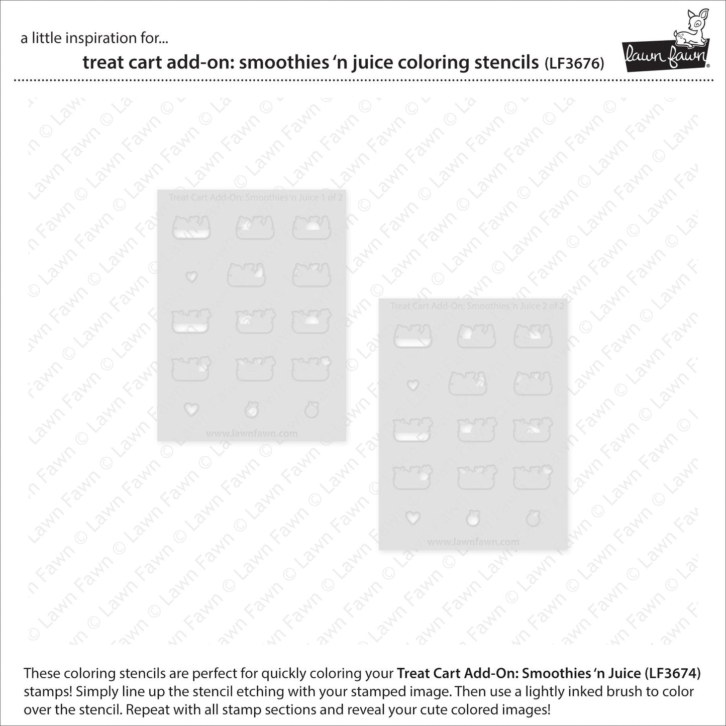 Lawn Fawn - Treat Cart Add-On: Smoothies 'N Juice Coloring Stencils