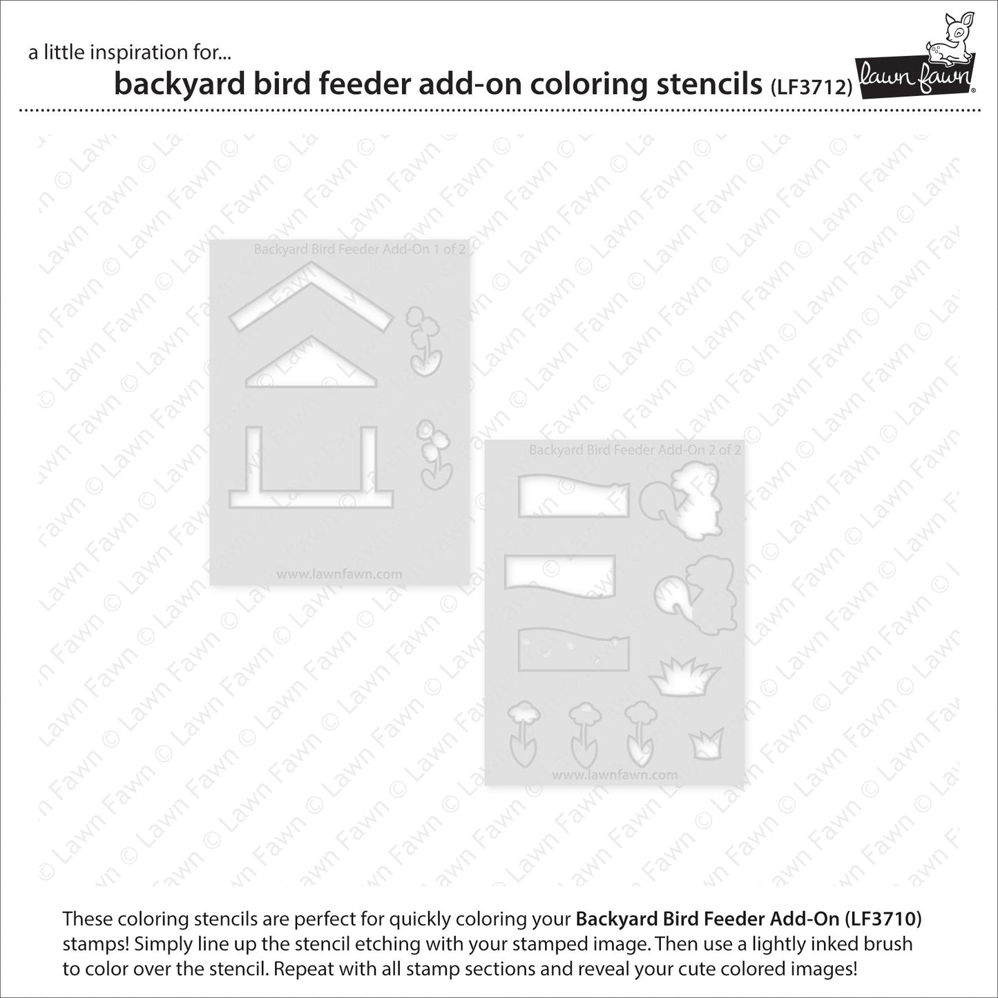 Lawn Fawn - Backyard Bird Feeder Add-On Coloring Stencils