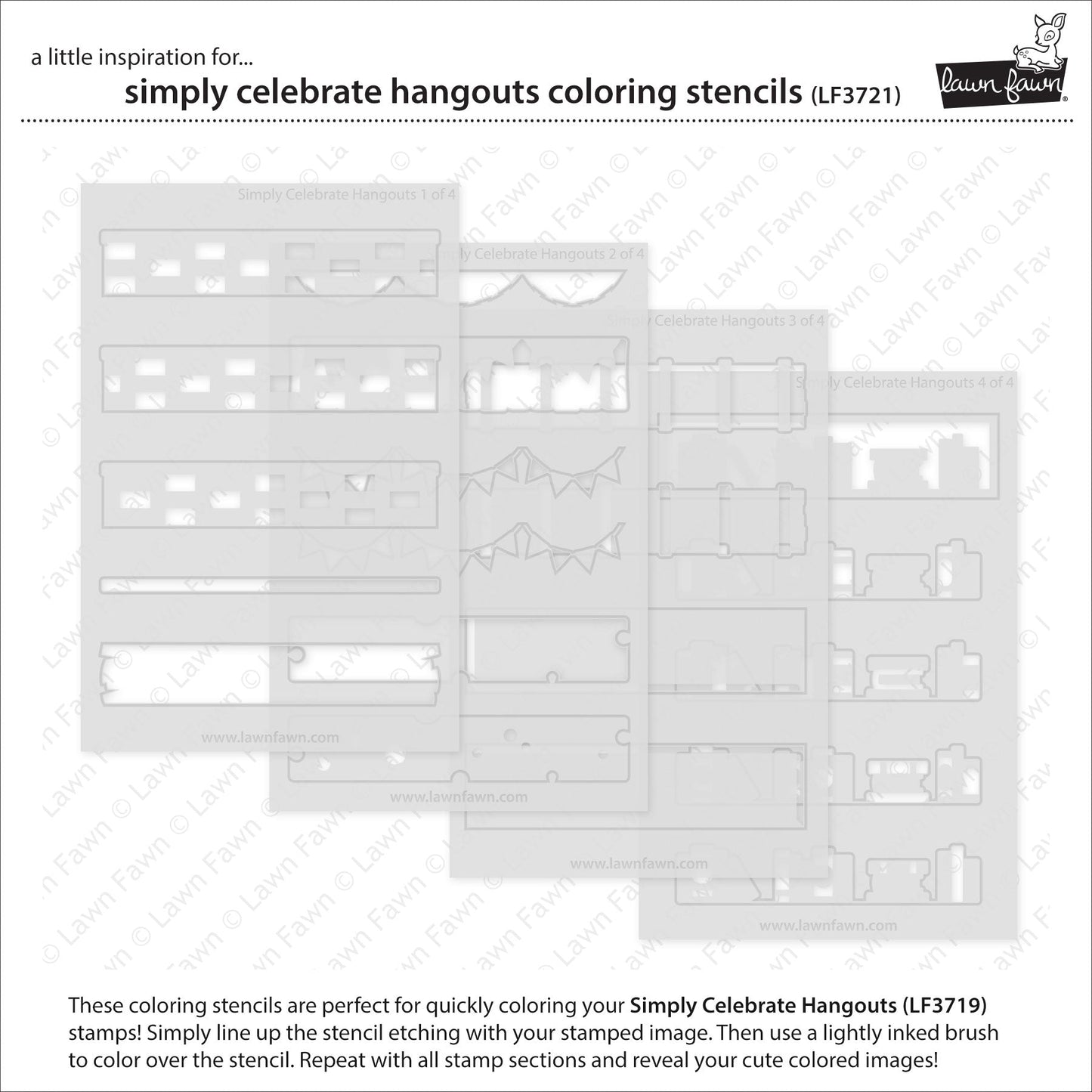 Lawn Fawn - Simply Celebrate Hangouts Coloring Stencils