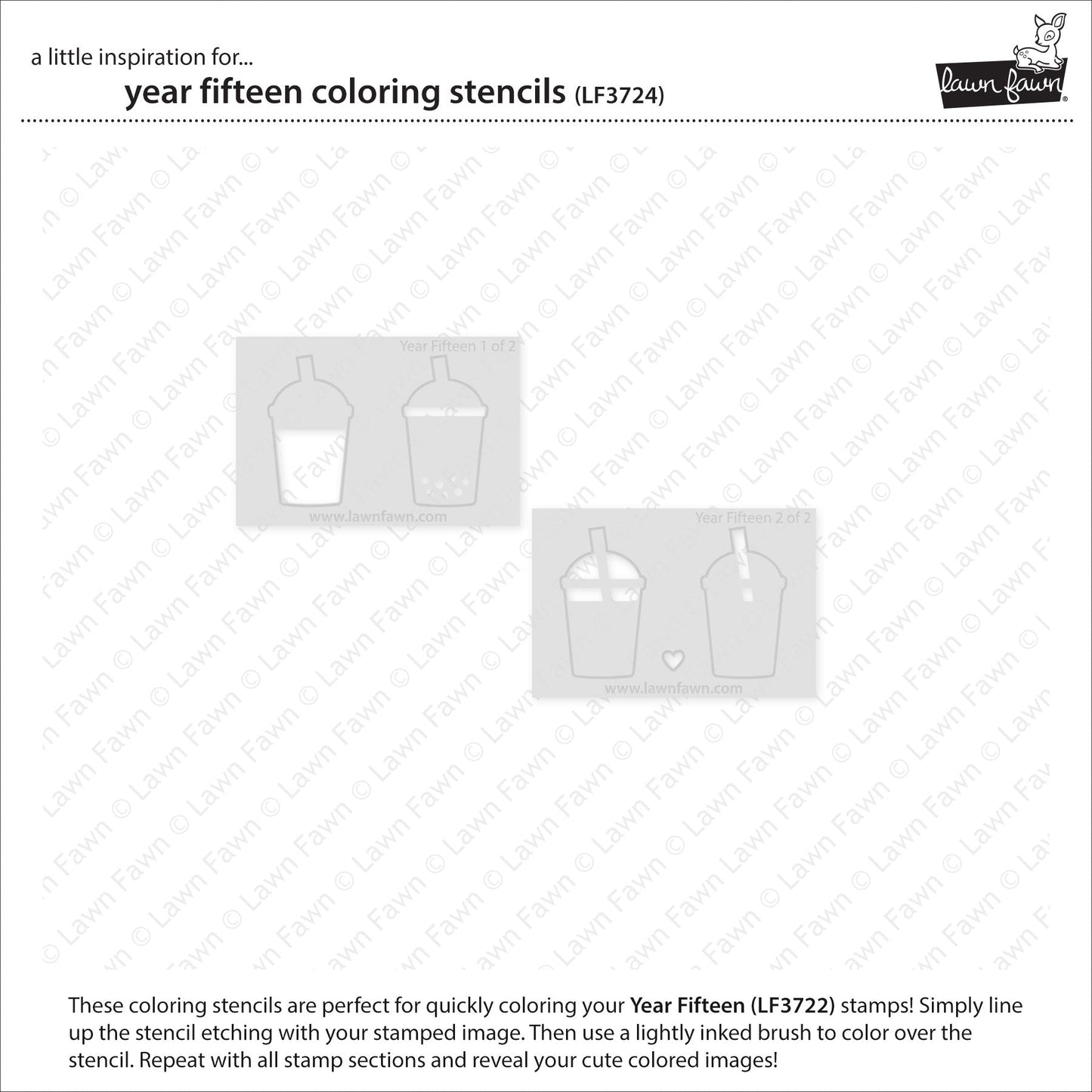 Lawn Fawn - Year Fifteen Coloring Stencils