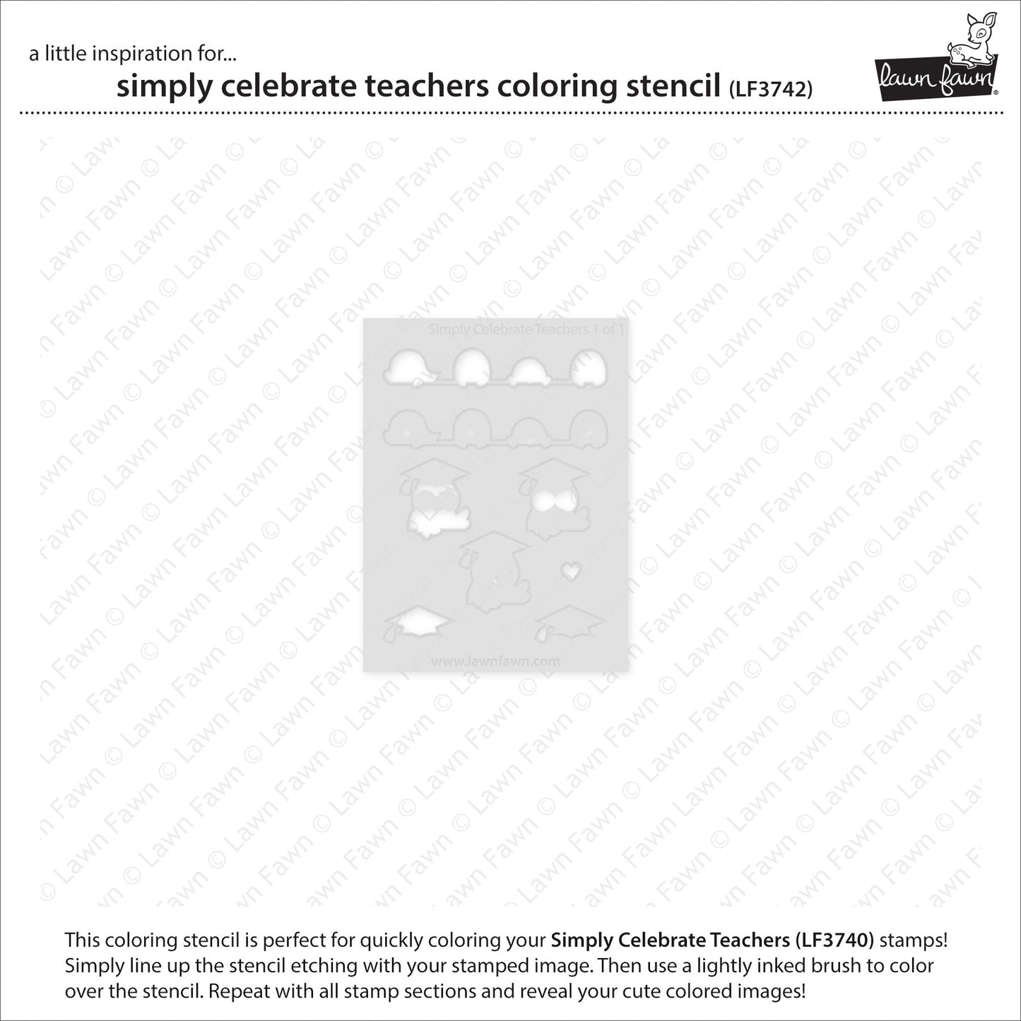 Lawn Fawn - Simply Celebrate Teachers Coloring Stencil