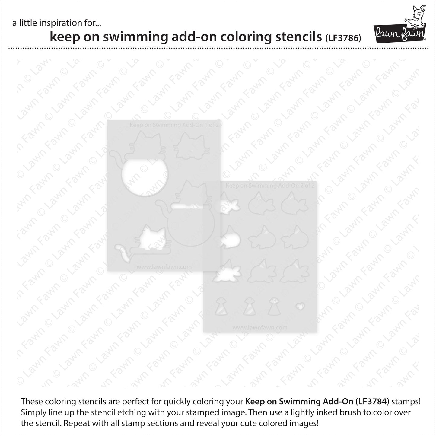Lawn Fawn - Keep On Swimming Add-On Coloring Stencils