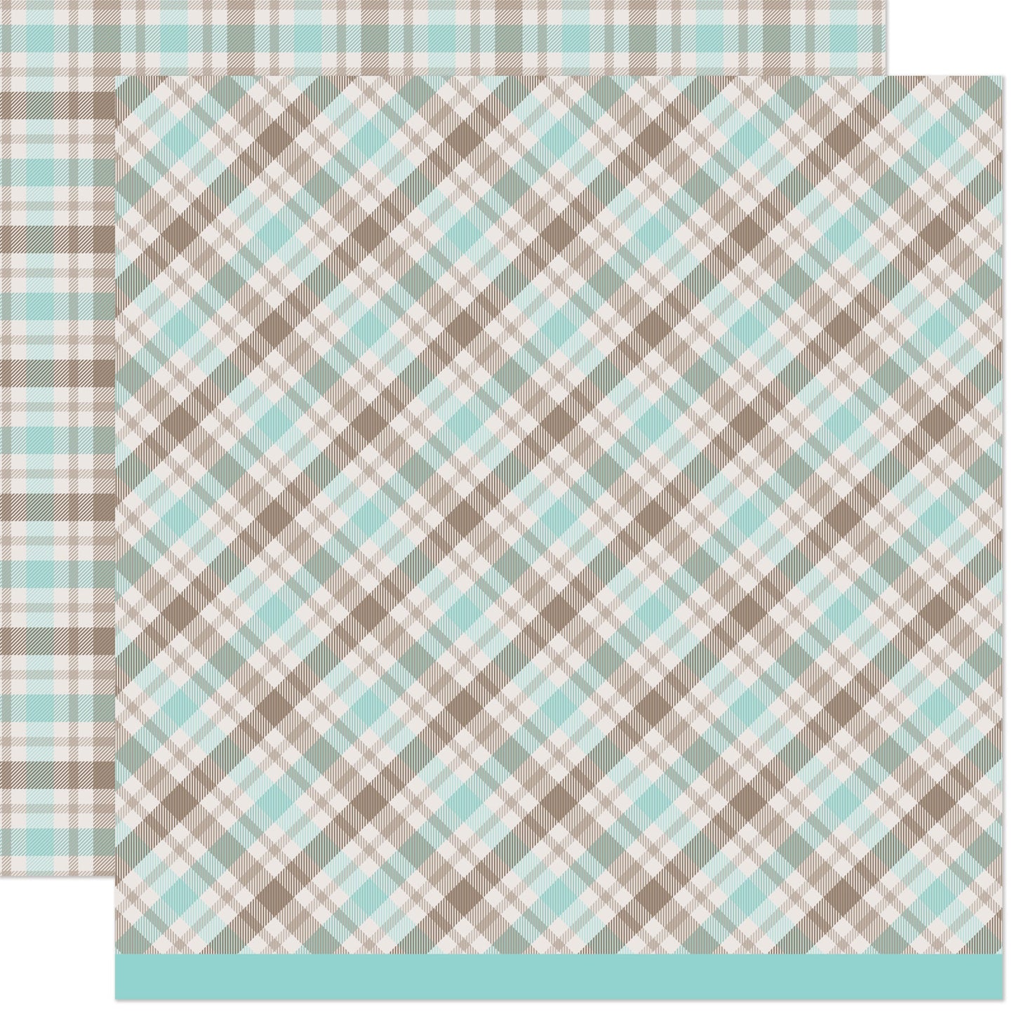 Lawn Fawn - Favorite Flannel Fall - Mocha Mint Coffee 12x12"