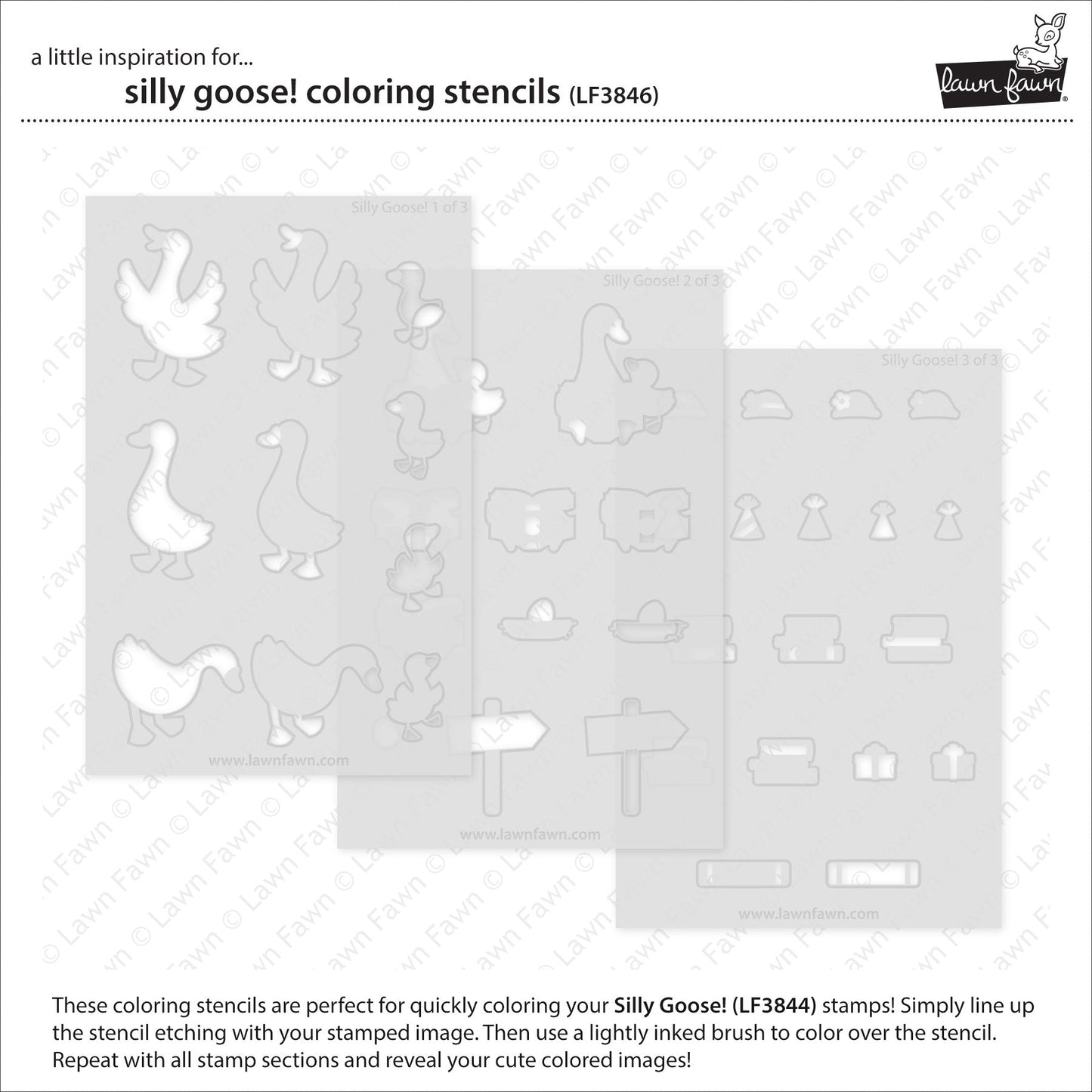 Lawn Fawn - Silly Goose! Coloring Stencils