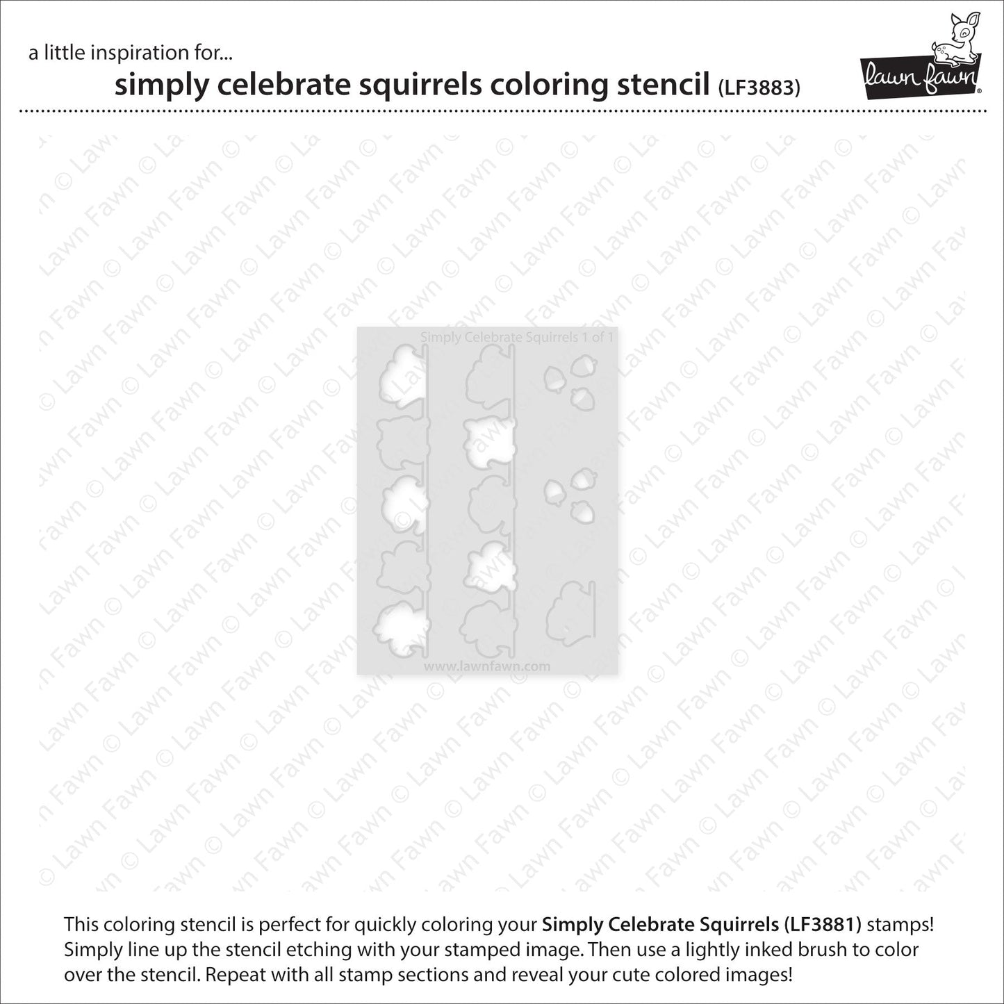 Lawn Fawn - Simply Celebrate Squirrels Coloring Stencil