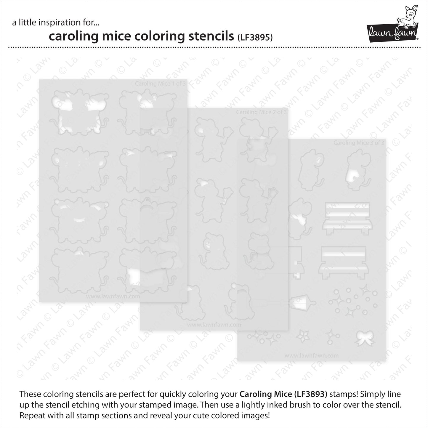 Lawn Fawn - Caroling Mice Coloring Stencils