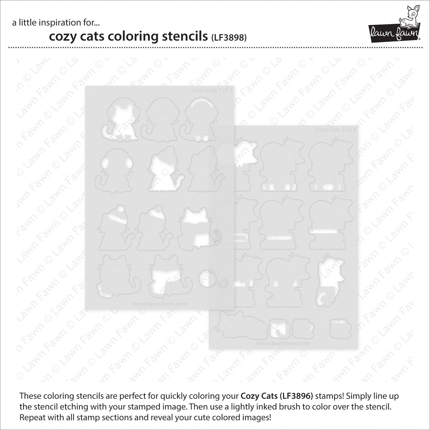 Lawn Fawn - Cozy Cats Coloring Stencils
