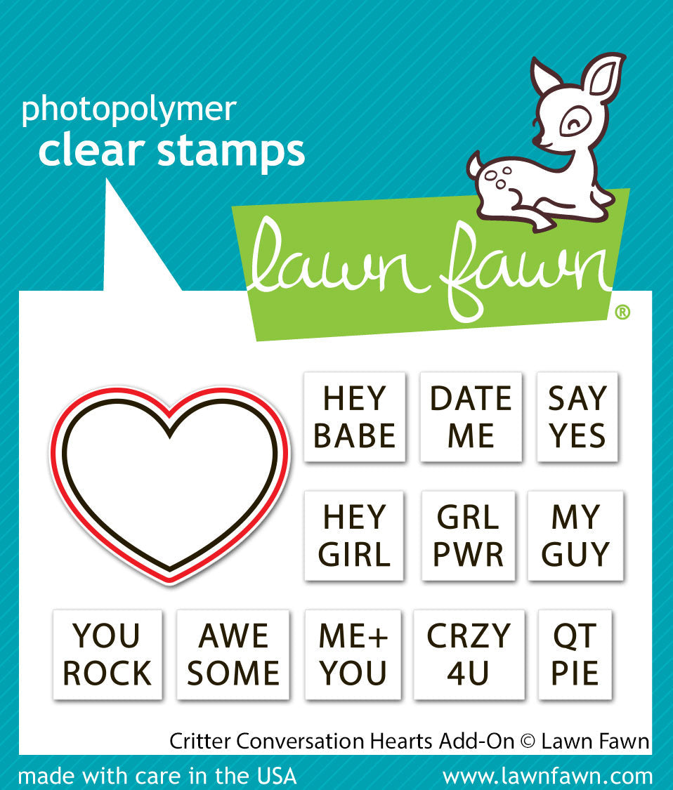Lawn Fawn - Critter Conversation Hearts Add-On Lawn Cuts