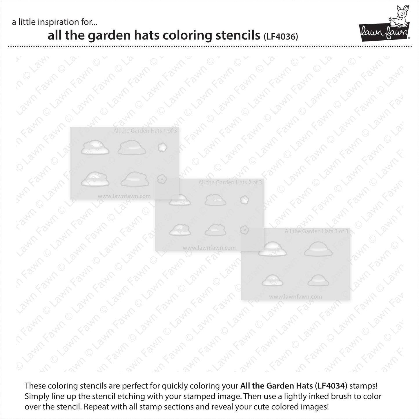 Lawn Fawn - All The Garden Hats Coloring Stencils