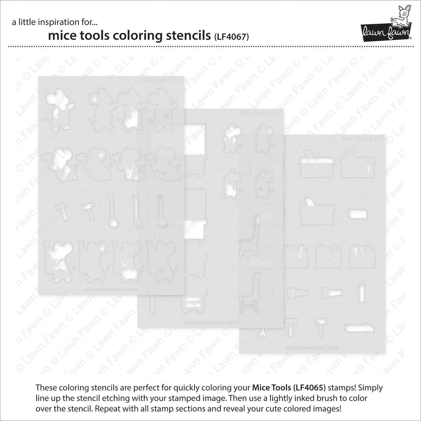 Lawn Fawn - Mice Tools Coloring Stencils