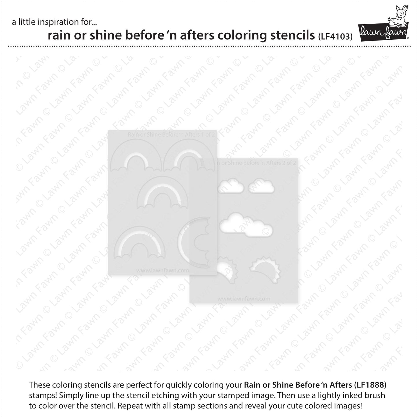 Lawn Fawn - Rain Or Shine Before 'N Afters Coloring Stencils