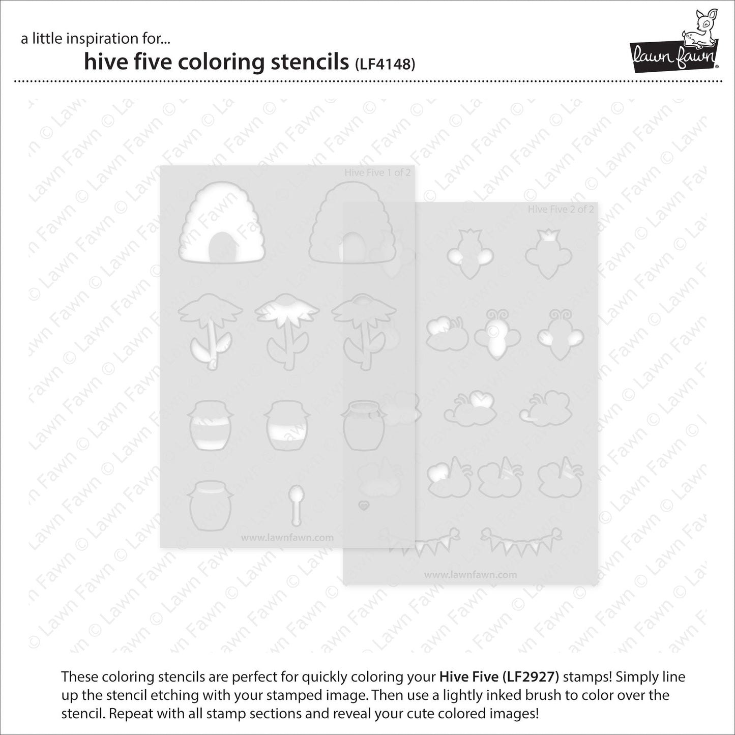 Lawn Fawn - Hive Five Coloring Stencils