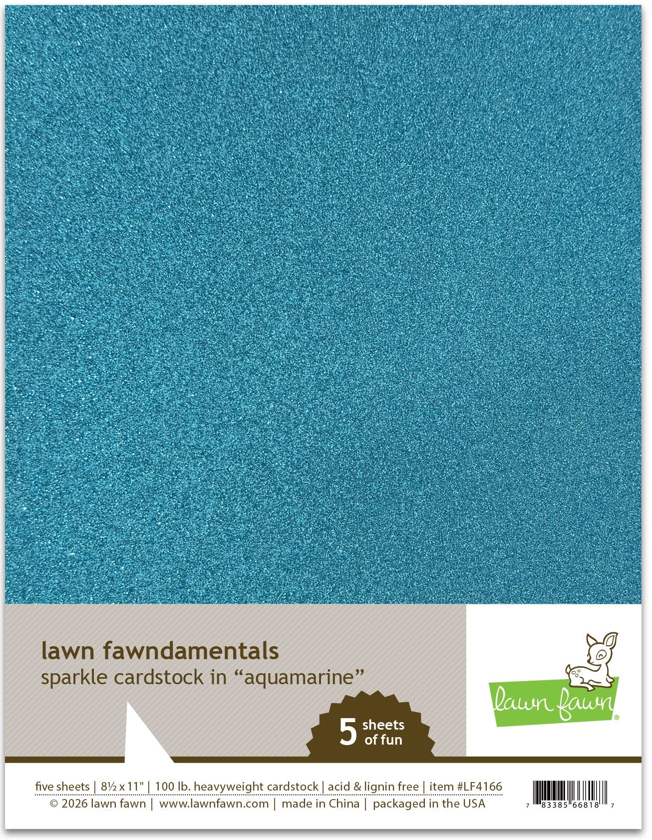 Lawn Fawn - Sparkle Cardstock - Aquamarine