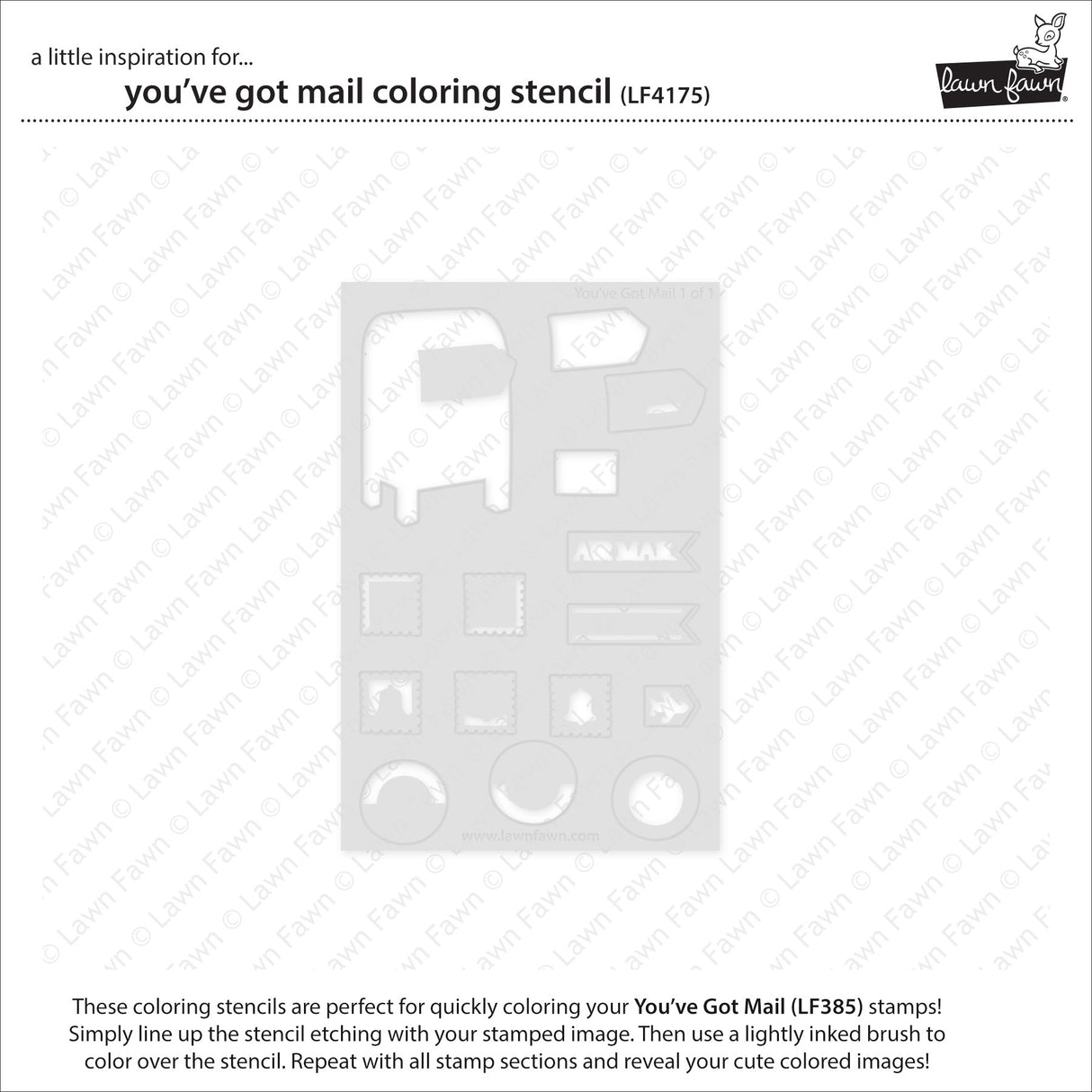 Lawn Fawn - You've Got Mail Coloring Stencil
