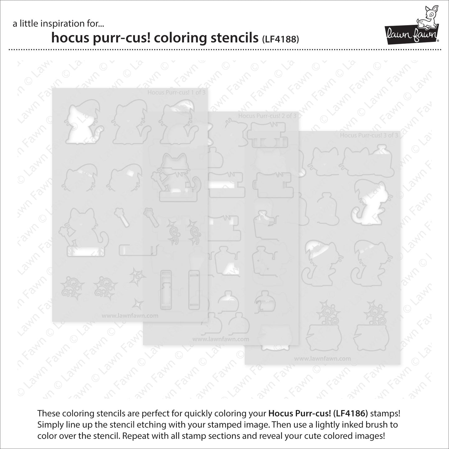 Lawn Fawn - Hocus Purr-Cus! Coloring Stencils