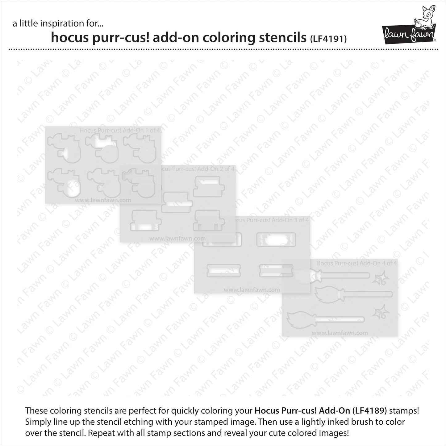 Lawn Fawn - Hocus Purr-Cus! Add-On Coloring Stencils