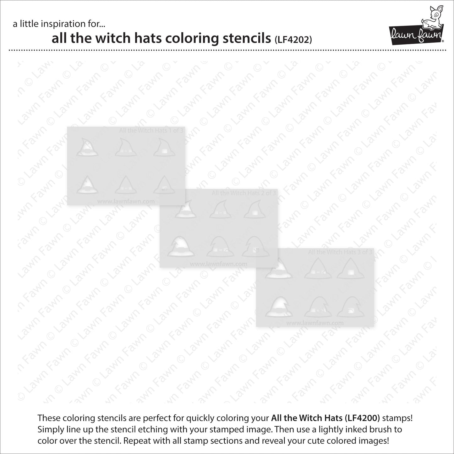 Lawn Fawn - All The Witch Hats Coloring Stencils