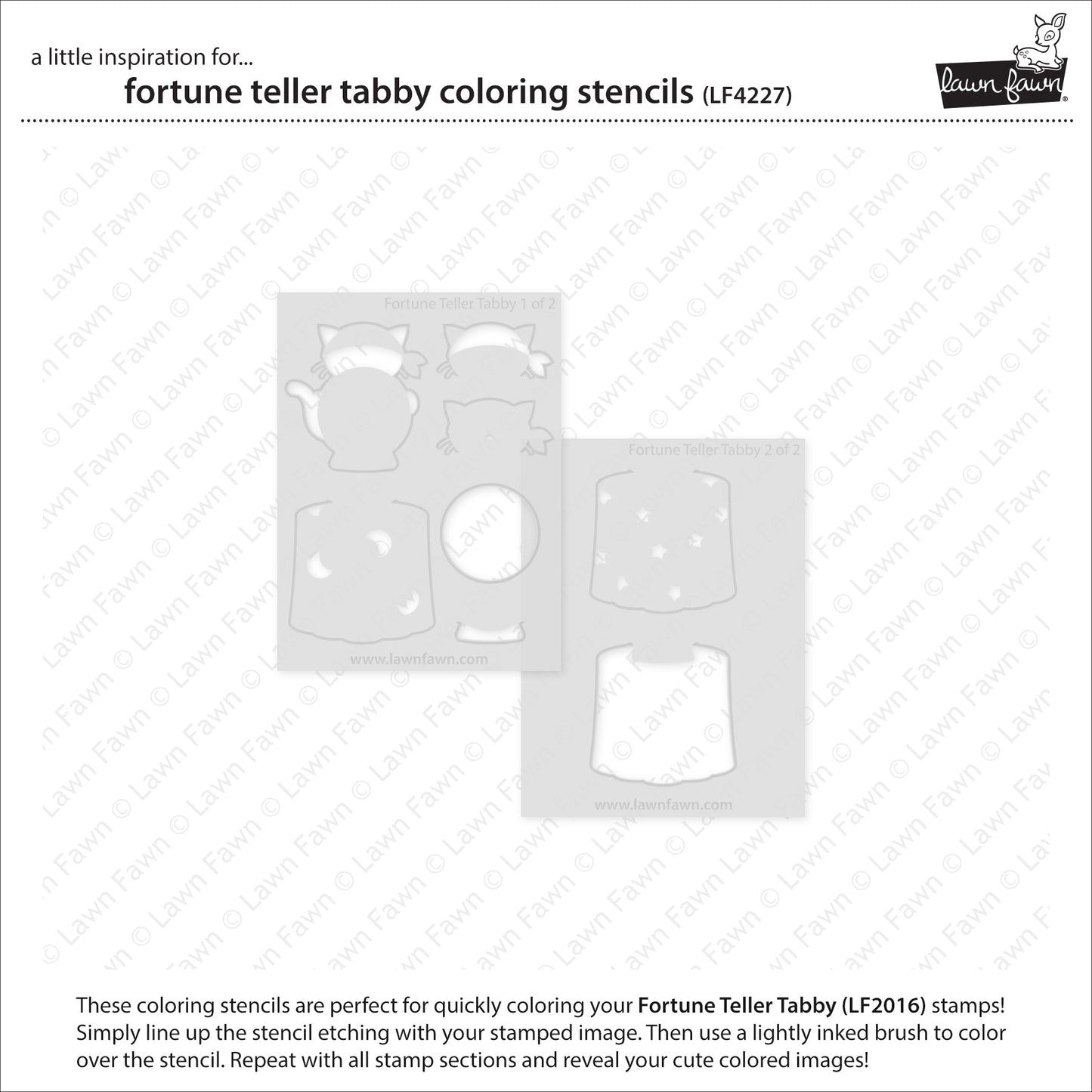 Lawn Fawn - Fortune Teller Tabby Coloring Stencils