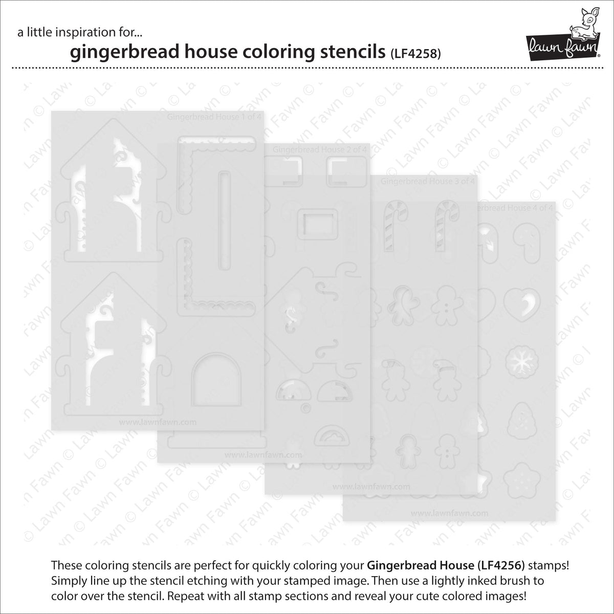 Lawn Fawn - Gingerbread House Coloring Stencils