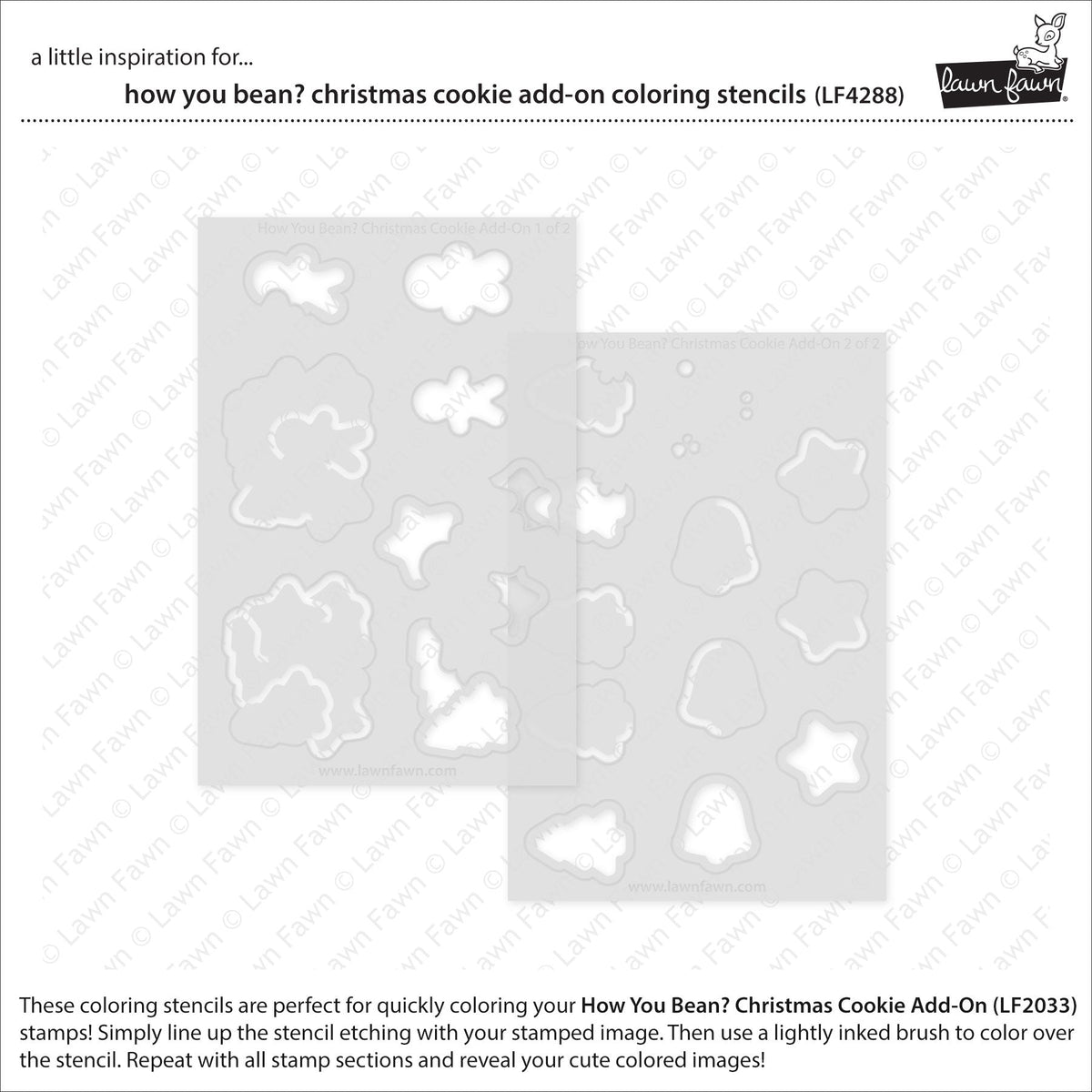 Lawn Fawn - How You Bean? Christmas Cookie Add-On Coloring Stencils