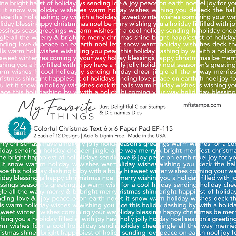 My Favorite Things - Colorful Christmas Text Paper Pad 6x6"