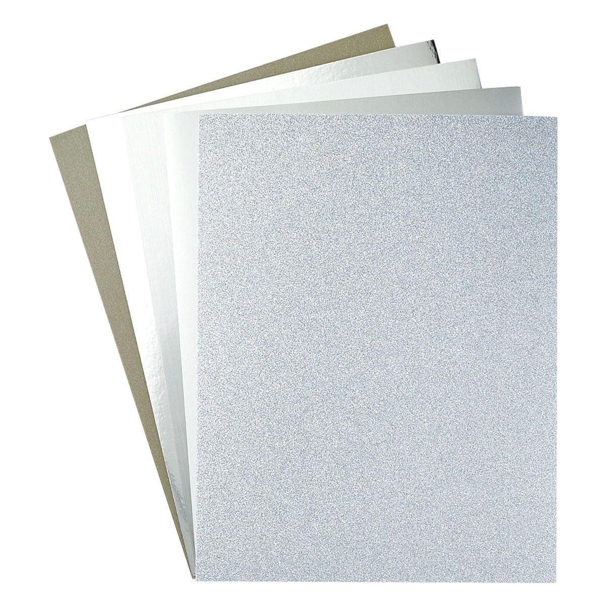 Spellbinders - Silver Assortment Treasured Cardstock 8 1/2" X 11 -15 Pack