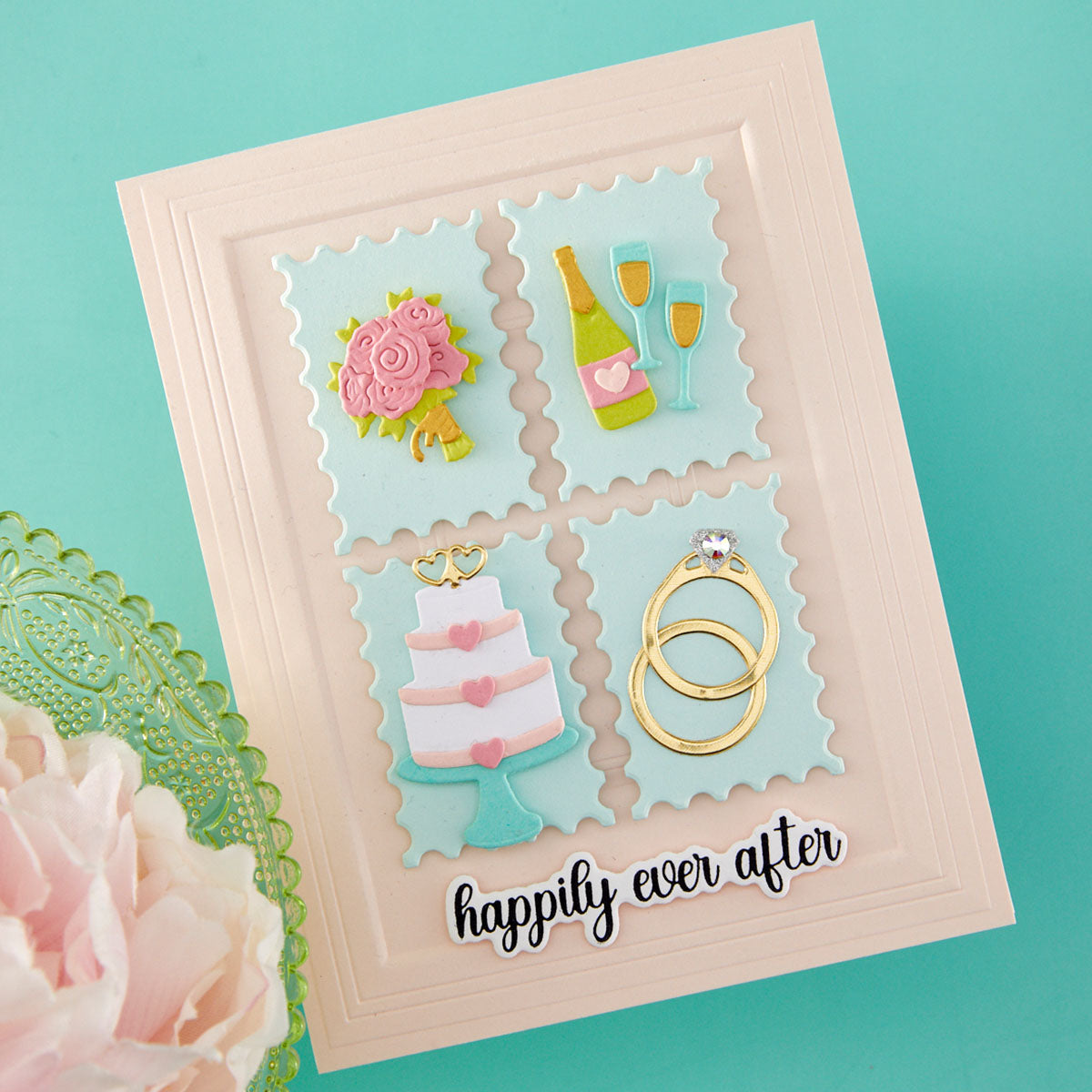 Spellbinders - Classic Mouse Wedding Press + Foil Plate & Die Set Sentiments