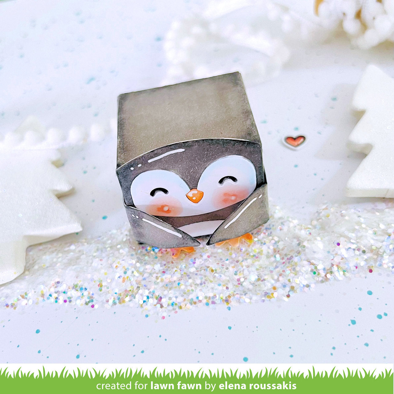 Lawn Fawn - Tiny Gift Box Owl And Penguin Add-On