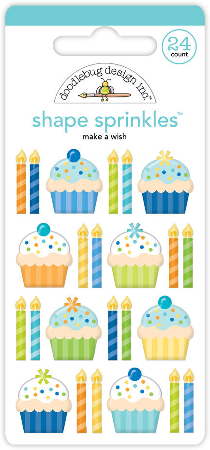 Doodlebug Design Balloons & Banners Shape Sprinkles Make A Wish (9177)