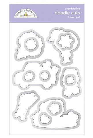 SET DEAL: Doodlebug Design - Flower Girl Doodle Stamps + Metal Dies