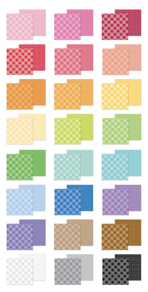 Doodlebug Design Gingham-Linen Rainbow 6x8 Inch Petite Prints Paper Pad (9055)
