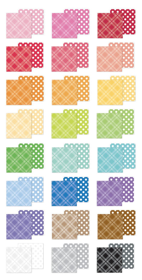 Doodlebug Design Plaid-Polka Dot Rainbow 6x8 Inch Petite Prints Paper Pad (9061)