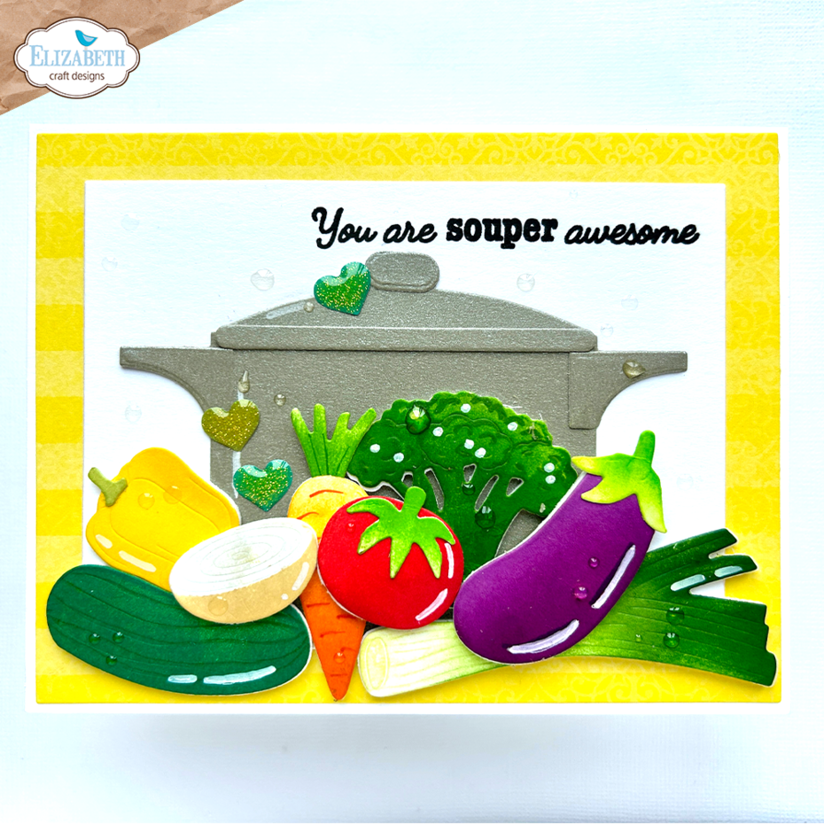 Elizabeth Craft Designs - Living it Up Stamps In the Kitchen Sentiments