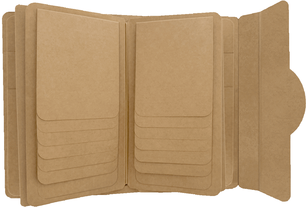 Graphic 45 - Kraft Travel Album with Inserts Waterfall Folder & Journaling Notebooks