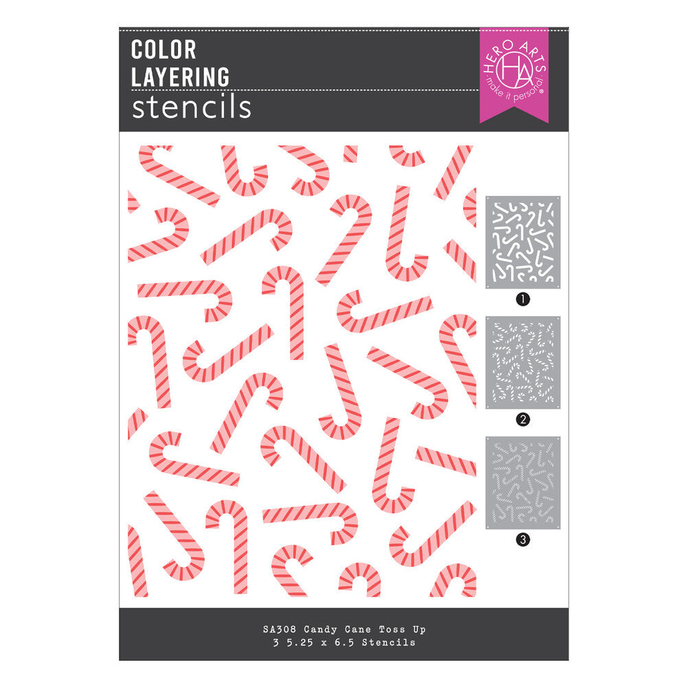 Hero Arts - Candy Cane Season Color Candy Cane Toss Up Layering Stencil (3pcs)