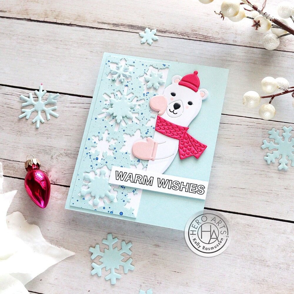 Hero Arts - Peeking Winter Bear Fancy Dies